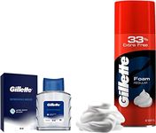 Gillette AFTER SHAVE SPLASH REFRESHING BREEZE 50ML, White & Gillette Classic Regular Pre Shave Foam, 418g with 33% Extra Free