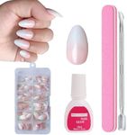 ZAHRVIA Press on Nails Kit, Natural