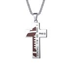 YOYO&YOKI Football Cross Pendant for Men Bible Verse I CAN DO All Things Stainless Steel Strength Sport Necklace for Boys