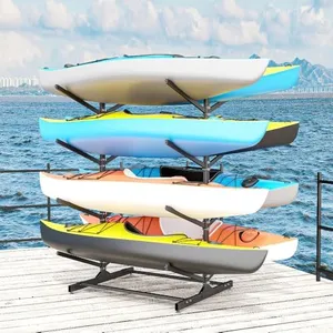 HEONITURE Kayak Rack, Adjustable Kayak Storage Stand, Kayak Paddle Holder for Garage, Spacesaver, Premium Kayak Stand for Outdoor and Indoor (8 Layers)