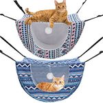 2 Pieces Cat Cage Hammock Hanging Pet Bed Double Layer Soft Plush Hanging Pet Bed Comfortable Hammock Bed for Indoor Kitten Cats Ferret Hamster Rabbit or Small Animals, 2 Styles (Boho)