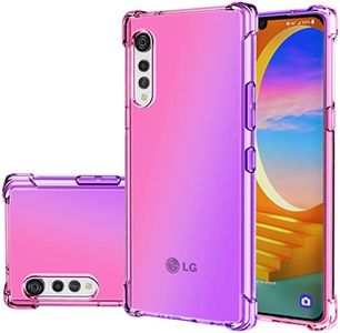 Gufuwo Case for LG Velvet/LG Velvet 5G LM-G900 Cute Case Girls Women, Gradient Slim Anti Scratch Soft TPU Phone Cover Shockproof Protective Case for LG Velvet (Pink/Purple)