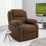 Green Soul Comfy | Rocking, Revolving and Recline| 1 Seater Recliner Sofa with Soft Suede Fabric & Luxuriously Padded Body | 3 Years Warranty Color (Brown) | Installation Provided