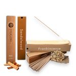 Mugdh Natural Incense Sticks (Pack of 2) - 100 Sticks | 100% Natural Ingredients | Charcoal Free | Irritation Free Smoke | Agarbatti for Mind & Soul | Subtle Luxury Fragrance (Chandan & Loban)