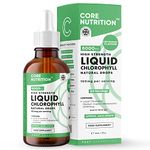 Liquid Chlorophyll Drops for Water - High Strength of 6000mg per 60ml Bottle at 4X Concentration - 2 Month Supply of Chlorophyll Liquid Drink - Made in UK by Core Nutrition