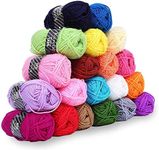 Knitting Yarn (20 Pack) - 25 Grams, 40 metres per Bundle - Assorted Colour Crochet Yarn - Acrylic Yarn Set for Crocheting and Knitting Projects