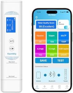 6 in 1 Water Tester for Drinking Water with App, Digital TDS, EC, TOC, COD, UV275 & Temperature Meter, Lab-Grade Water Quality Tester with Data Logging & Export for Home, RV, Camping, Well & Tap Water