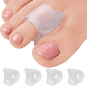 XTYAU Gel Toe Separators for Overlapping Toes, 4 PCS Bunion Big Toe Straighteners, Thumb Tail Finger Ring Nursing Pad Split Toe Corrector Fixator for Hallux Valgus, Correctior Hammer Toe Relieve Pain