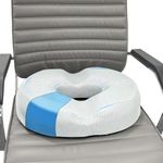 Sleepsia Cool Gel Memory Foam Donut Pillow | Piles Pillow, Tailbone Pain Seat Support for Lower Back, Hemorrhoids, Ring Pillow (Grey)