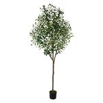 HaiSpring Tall Faux Olive Tree，6ft (71'') Realistic Potted Silk Artificial Indoor with Green Leaves and Big Fruits for Home Office Living Room Bedroom Stairs Foyer Decor