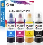 SUPERSUBINK Sublimation Ink for Epson 2800 ET2803 ET2850 ET2720 ET2760 ET4800 ET15000 Heat Press Transfer Ink (Auto-Fill Anti-UV ICC-Free)