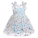 IBAKOM Baby Girls Toddlers Sequin Tulle Tutu Dress Strappy Sleeveless Sundress Birthday Party Cake Smash Outfit Casual Dresses Light Blue 6-12 Months