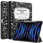 Fintie Case for iPad Pro 12.9-inch 6th Generation 2022, [Built-in Pencil Holder] Slim Soft TPU Protective Cover with Auto Wake/Sleep, Also Fit iPad Pro 12.9" 5th & 4th & 3rd Gen, Composition Book