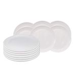 Urmila Plastic Unbreakable Plastic Round Serving Dinner Plates Full Size Plate for Dining Table Home Kitchen Party Restaurant 12 Inches White Set of 12