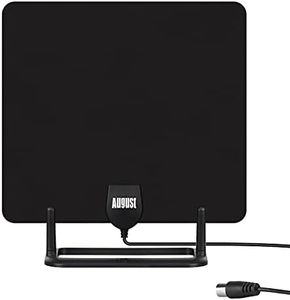 Indoor Aerial for Freeview TV - August DTA450 - Digital Portable Television Antenna DVB-T DVB-T2 Discreet High Gain with Stand and 3m Cable