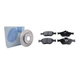 Blue Print ADM54391 Brake Disc Set (2 Brake Disc) front, internally ventilated, No. of Holes 4 & ADM54281 Brake Pad Set, pack of four