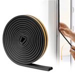 Door Seal Strip - Window Seal Strip Draught Excluder for Doors Self Adhesive Door Weather Strip, Draft Excluder for Window Insulation, 20 Feet by YOUSHARES (Black)