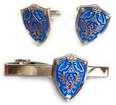 Video Game Collectibles Legend of Zelda Hylian Triforce Mini Shield TIE BAR Clip Cufflinks Set