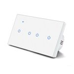Smart Light Switch, 220V WiFi Touch Switchs, Smart Wall Lights Switch, Remote Control Touch Light Switches Glass Panel, For Alexa Voice, Tuya, Smarts Life App(4 Gang-White)