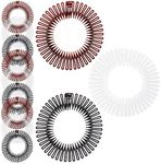 Glamlily 12 Pack 90s Zig Zag Style Circle Headbands with Teeth for Women's Hair Accessories (3 Assorted Colors)