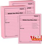 1InTheOffice Message pad While You Were Out Pads, 4.25 x 5.5 Inches, Pink, 50 Sheets/Pad, 12 Pads/Pack, pack of 2