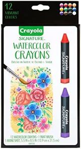 Crayola Signature Premium Watercolor Crayon Sticks & Paintbrush, 12 Count, Gift