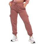 Fashiol Women's Winter Wear Fleece Sweatpants Warm Soft Track Pants Jogger Stylish Cargo Pants Trouser Comfotable Bottom with Pockets (Peach, 38)