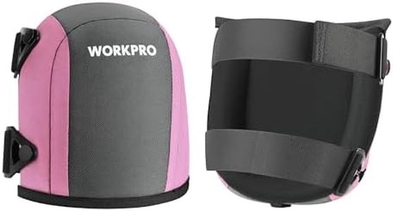 WORKPRO Garden Knee Pads For Unisex-Adult, Flooring Kneepads with Foam Padding, Comfortable Kneeling Cushion for Gardening, House Cleaning, Construction Work, 7.87"*6.75"*3", Pink Ribbon