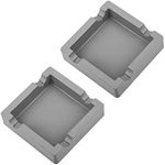 Large Cigar Ashtrays for Group Cigarette Smoking – Cigar Tray with Unbreakable Table-Friendly Rubber Like Silicone – Outdoors and Indoors – Sleek and Modern Cigar Ashtray (Gray 2 Pack)