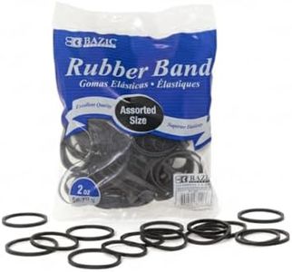 BAZIC Products Black Rubber Bands – Assorted Sizes, Heavy Duty Elastic Bands For Money, Office, School, Home Organization, Crafts, Durable Stretch Rubber Bands, 2 Oz (56.70 g), 36-Pack