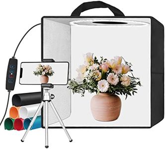 EMART Light Box Photography, 12"x12"/30x30cm Product Photo Studio Lightbox with 120 LED Lights & 6 Waterproof Backdrops, Portable Dimmable Shooting Tent kit for Jewelry and Small Items Products