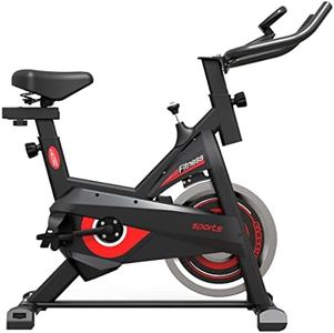 Spin Bike Exercise Bike Home Gym Fitness Indoor Cycling Workout w/LCD,Front Wheels,Max User Weight 150kg,Black