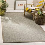 SAFAVIEH Natural Fiber Collection Area Rug - 6' x 9', Natural & Taupe, Border Sisal Design, Easy Care, Ideal for High Traffic Areas in Living Room, Bedroom (NF151C)