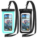 𝐒𝐲𝐧𝐜𝐰𝐢𝐫𝐞 Waterproof Phone Pouch [2-Pack] - Universal IPX8 Waterproof Phone Case Dry Bag with Lanyard for iPhone 14/13/12/11 Pro XS MAX XR X 8 7 6 Samsung S22 S20 and More Up to 7 Inches