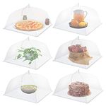 Simply Genius (6 Pack) Large and Tall 17x17 Pop-Up Mesh Food Covers Tent Umbrella for Outdoors, Screen Tents, Parties Picnics, BBQs, Reusable and Collapsible Food Tents