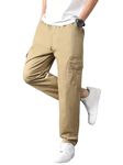 Men Cargo || Men Cargo Pants || Men Cargo Pants Cotton || Cargos for Men (Cargo-26-29) (S, Khakhi)