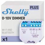 Shelly Plus 0-10V Dimmer | WiFi & Bluetooth Smart Dimmer Switch | Dimmable Lights | No Neutral Wire Required | Home Automation | Compatible with Alexa & Google Home | iOS Android App | No Hub Required