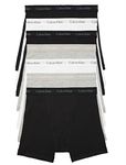 Calvin Klein Men's Cotton Classics 7-Pack Boxer Brief, 3 Black, 2 Grey Heather, 2 White, Large