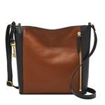 Fossil Tara Crossbody, Brown/Black Colorblock