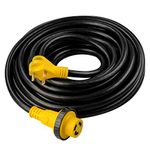 15ft RV Extension Cord 30 AMP (TT-30P/L5-30R) with Twist-Lock Connector and Easy Grip Handle - 10/3 AWG 125 Volt - Heavy Duty - ETL Listed, STW, by LifeSupplyUSA