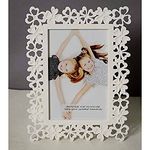 Art Street Decoralicious White Flower Photo Frame for Home Décor, Valentine Day Gift (Photo Size - 4x6 Inch)