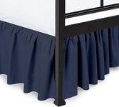 Peace Sleep Bedding - Ruffled Bed Skirt with Split Corners, Navy Blue, Full 12 Inch Drop Bedskirt, Hotel Quality Brushed Microfiber Wrinkle Free Dust Ruffle Bed Skirt Full Size