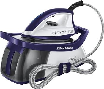 Russell Hobbs Steam Iron [2600W,100g/min continuous steam] SteamPower (4.5 bar pressure, 60sec heat up time, 1.9m cord, 3 steam settings, 1.3 L tank, Ceramic soleplate, Anti-limescale) 24440