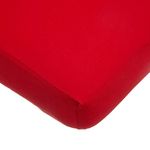 American Baby Company Supreme 100% Natural Cotton Jersey Knit Fitted Crib Sheet for Standard Crib and Toddler Mattresses, Red, Soft Breathable, for Boys and Girls