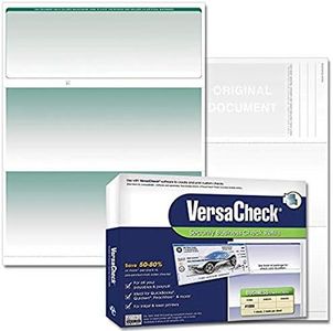 VersaCheck Secure Checks - 500 Blank Business Voucher Checks - Green Graduated - 500 Sheets Form #1000 - Check on Top