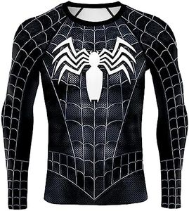 HIKZXEKJI Men's 3D Captain High Elastic Compression T-Shirt, Spider 11, X-Large