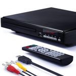 DVD Player for tv,1080P HD DVD Player for home All Region Free Compact Mini CD Player with USB 2.0 Port Remote Control HDMI&AVI Cable,Built-in PAL/NTSC System(Not for Bluray)