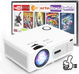 Mini Projector Full HD 1080P Support, Upgraded 9000 Lux LED Portable Projector for Bedroom, Multimedia Home/Outdoor Theater Movie Projector, Compatible with Smartphone/Laptop/TV Stick