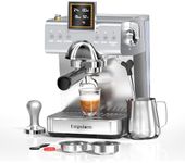 20 Bar Espresso Machine Stainless Steel Espresso Maker with Milk Frother with LED Display, 2 IN 1 Hot& cold brew coffee maker, Coffee Machine 50oz Water Tank, for Home Barista Cappuccino Latte