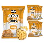 BRB Popped Potato Chips | Not Baked, Not Fried | Pasta Cheese Flavour | 8 Packs X 48 Grams | 60% Less Fat | Low Calorie | Healthy Snack